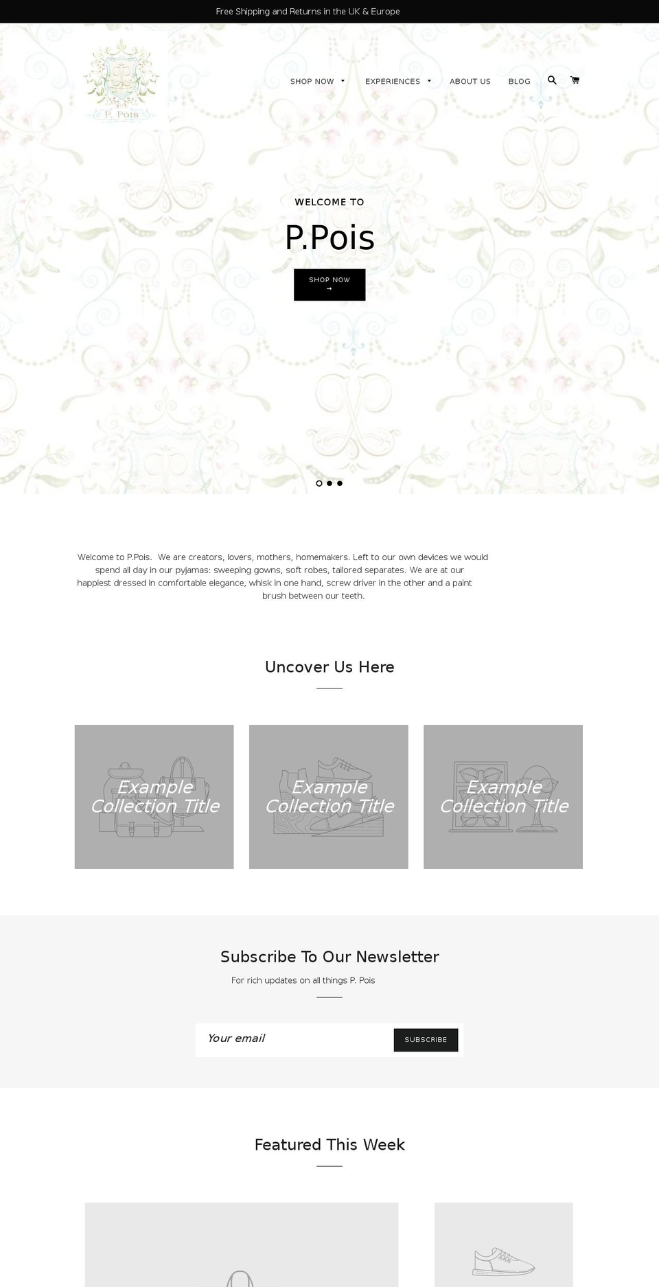 ppois.com shopify website screenshot