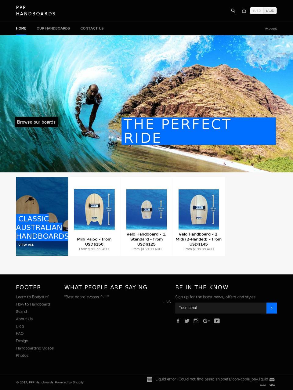 ppphandboards.com shopify website screenshot