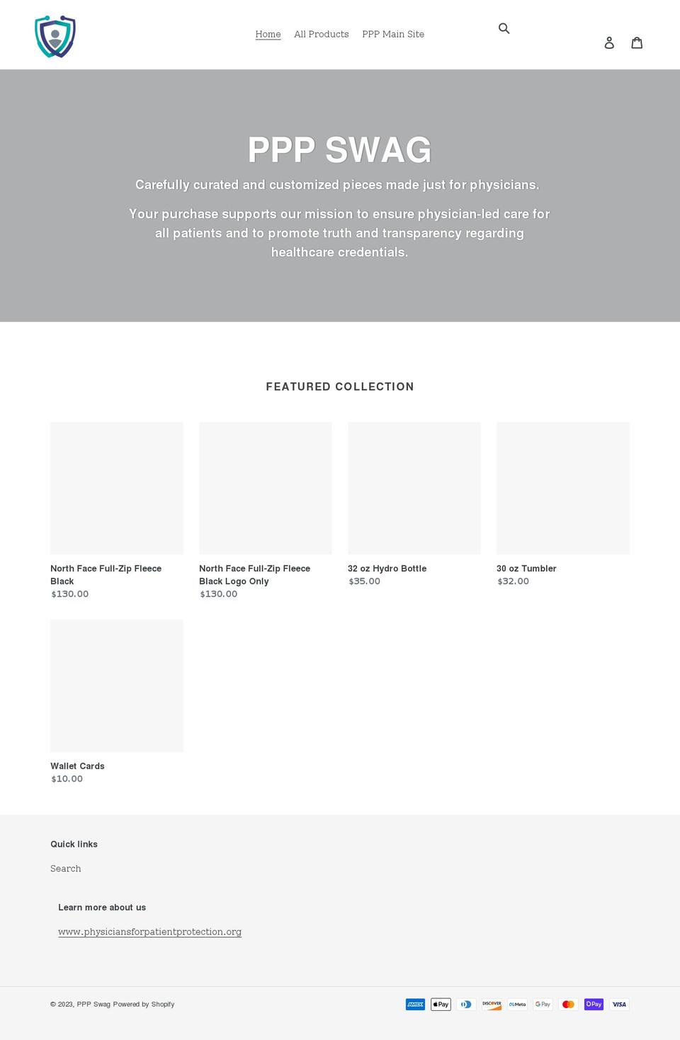 pppswag.com shopify website screenshot