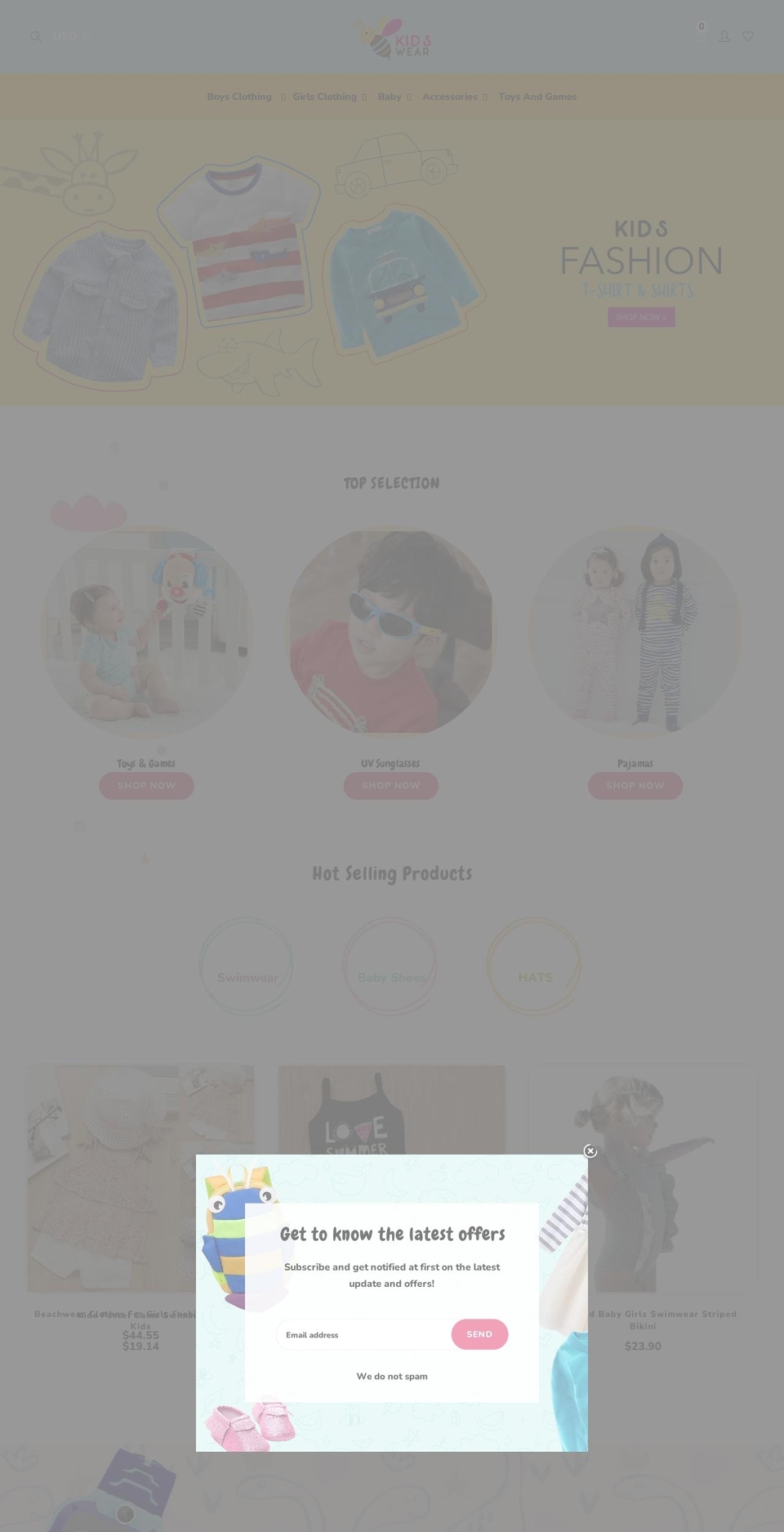 Icy Shopify theme site example pr-kidswear.myshopify.com