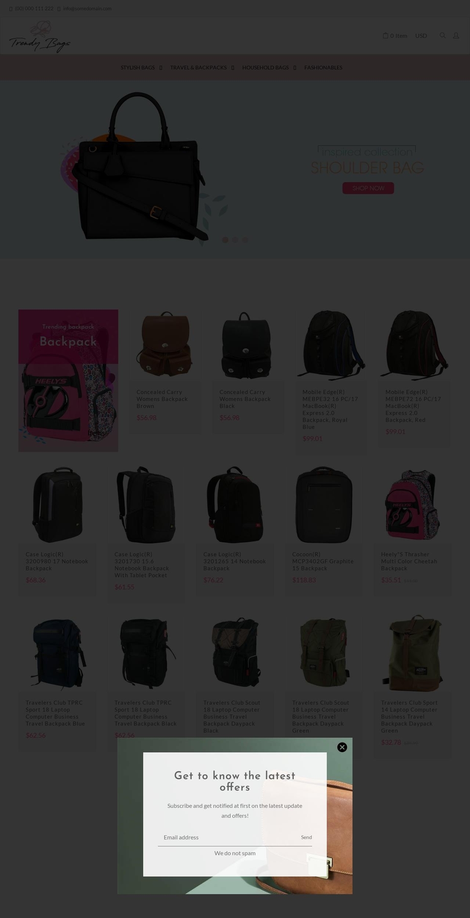 shiela Shopify theme site example pr-trendybags.myshopify.com