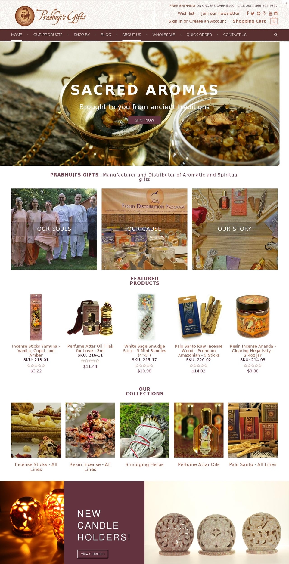 material Shopify theme site example prabhujisgifts.com