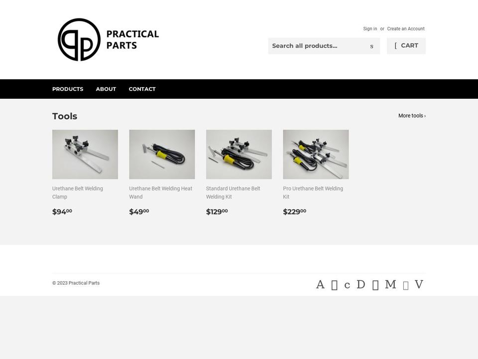 practical-parts.com shopify website screenshot