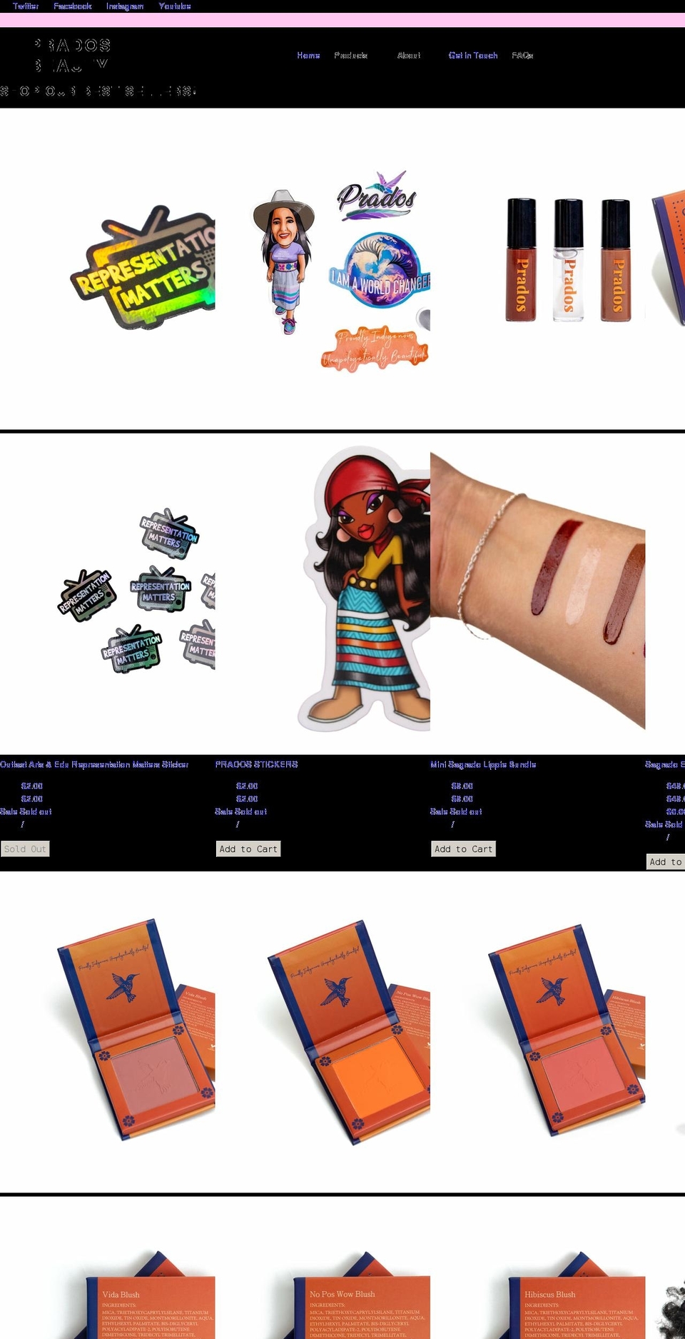 pradosbeauty.com shopify website screenshot
