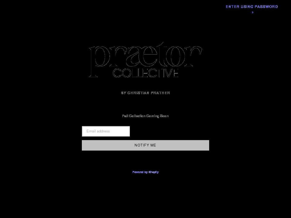 praetorcollective.com shopify website screenshot