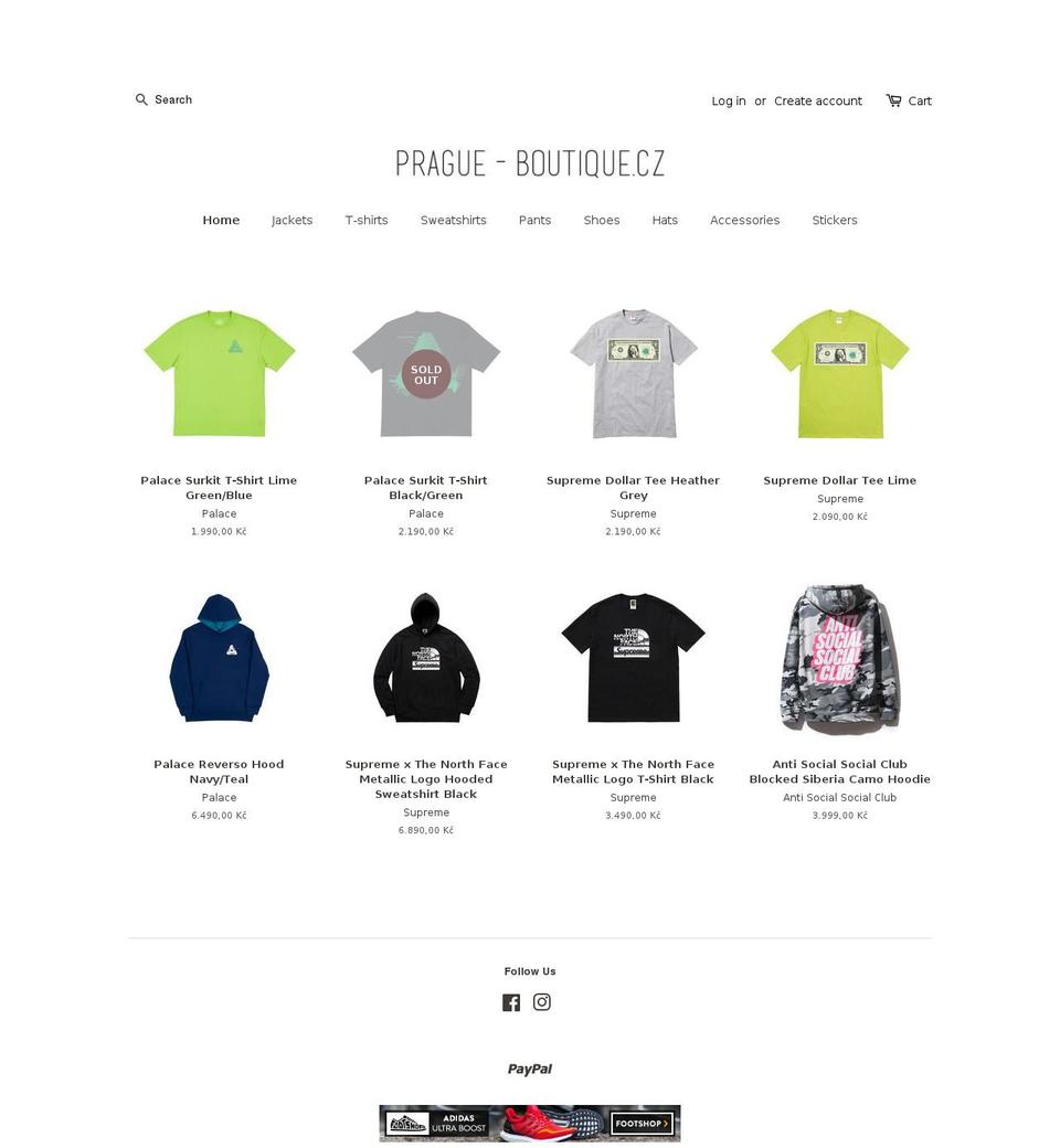 prague-boutique.cz shopify website screenshot