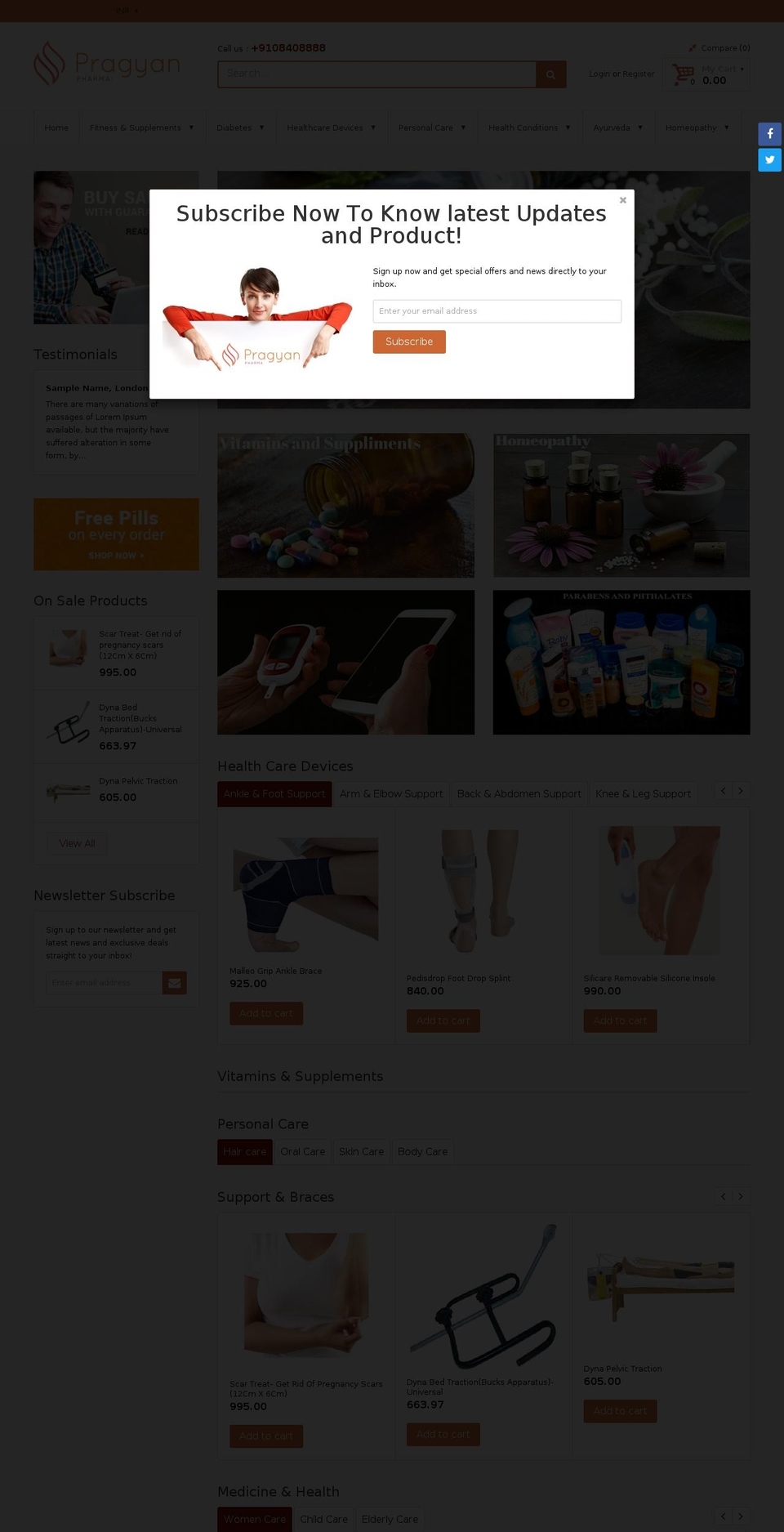 pragyanpharma.com — Shopify storefront screenshot