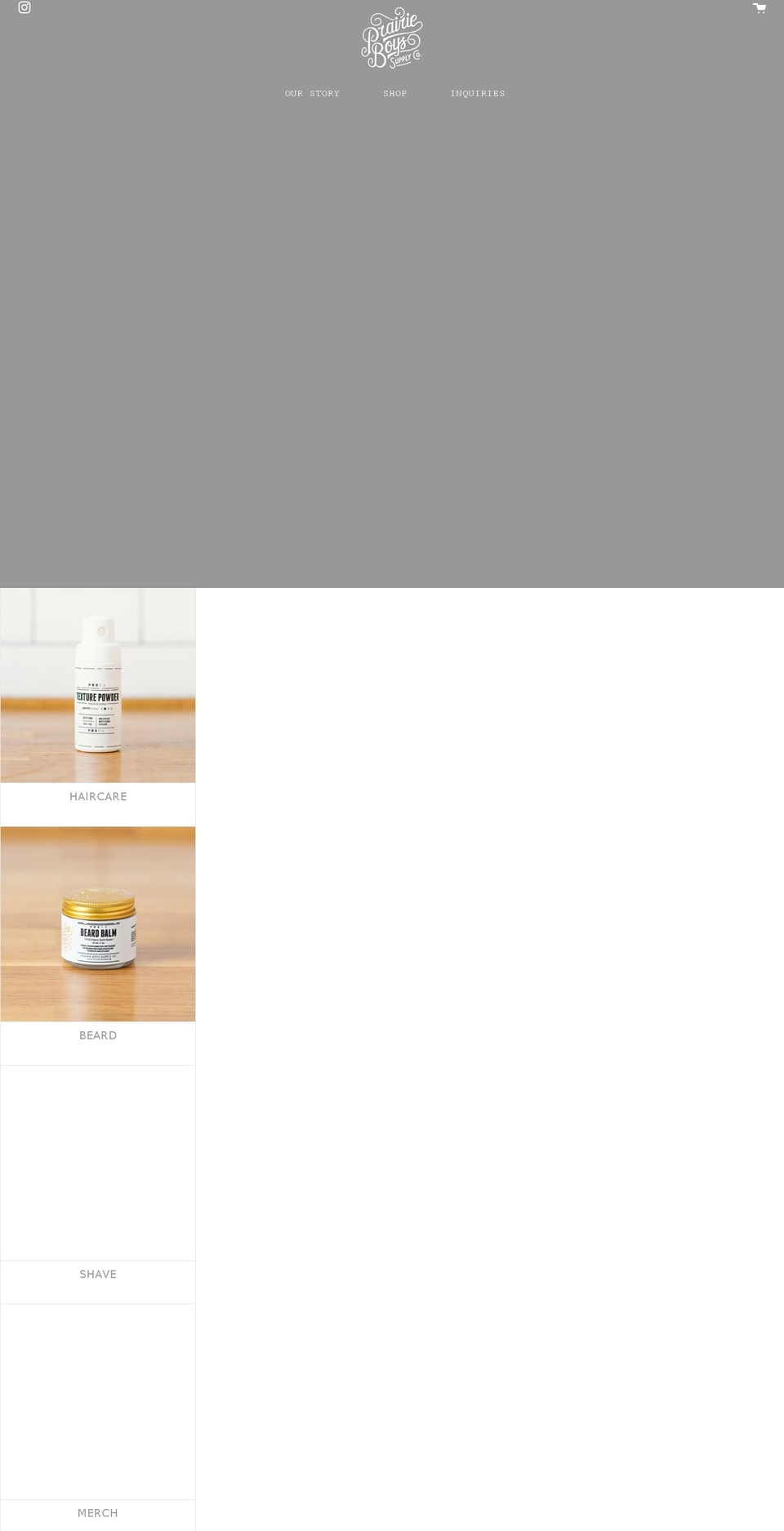 prairie-boys.myshopify.com shopify website screenshot