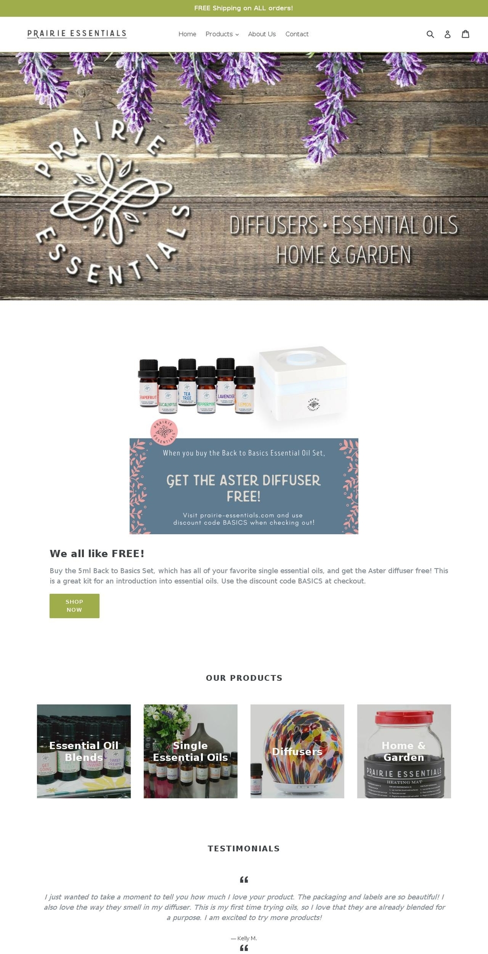 prairie-essentials.com — Shopify storefront screenshot