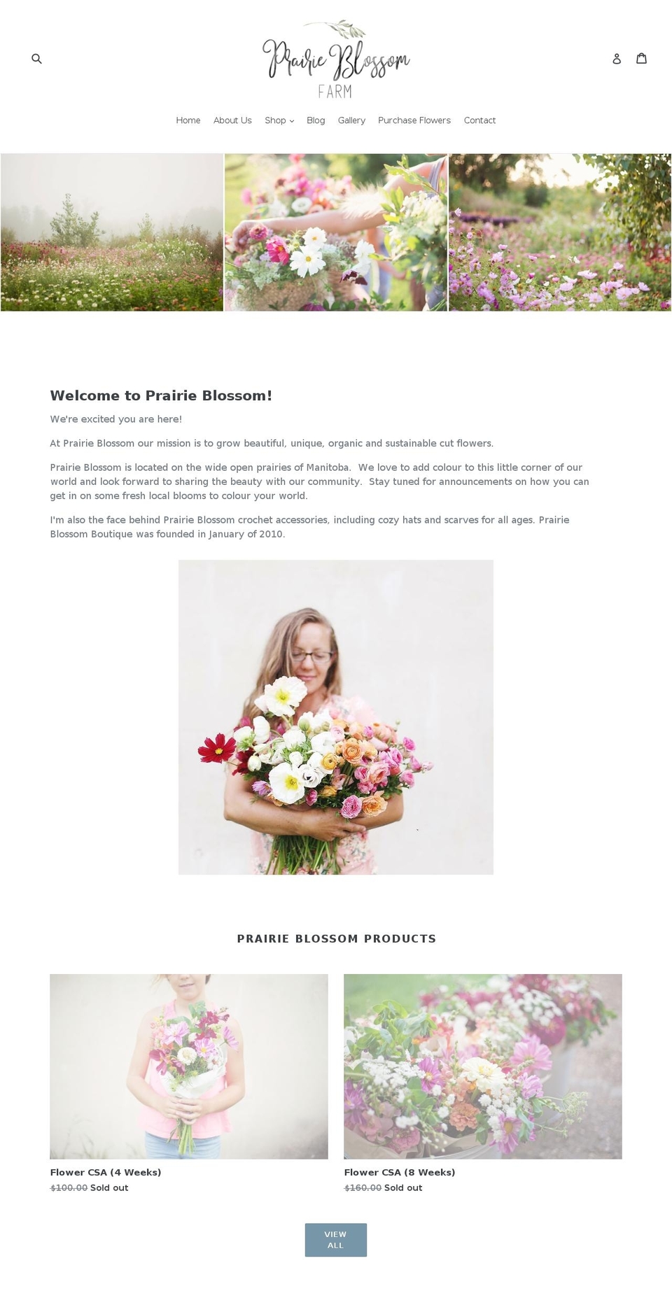 prairieblossom.com shopify website screenshot