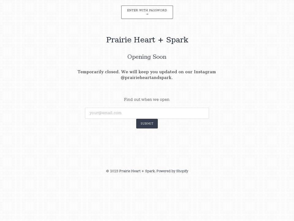 prairieheartspark.com shopify website screenshot