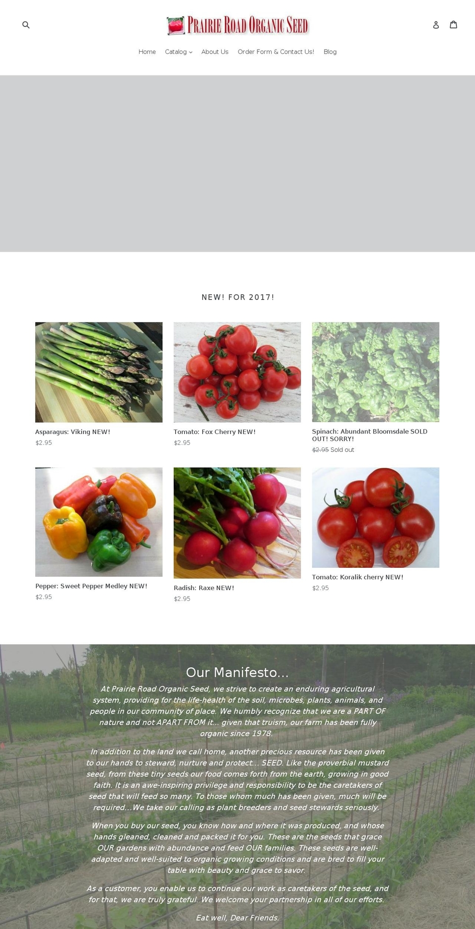 prairieroadorganic.co shopify website screenshot