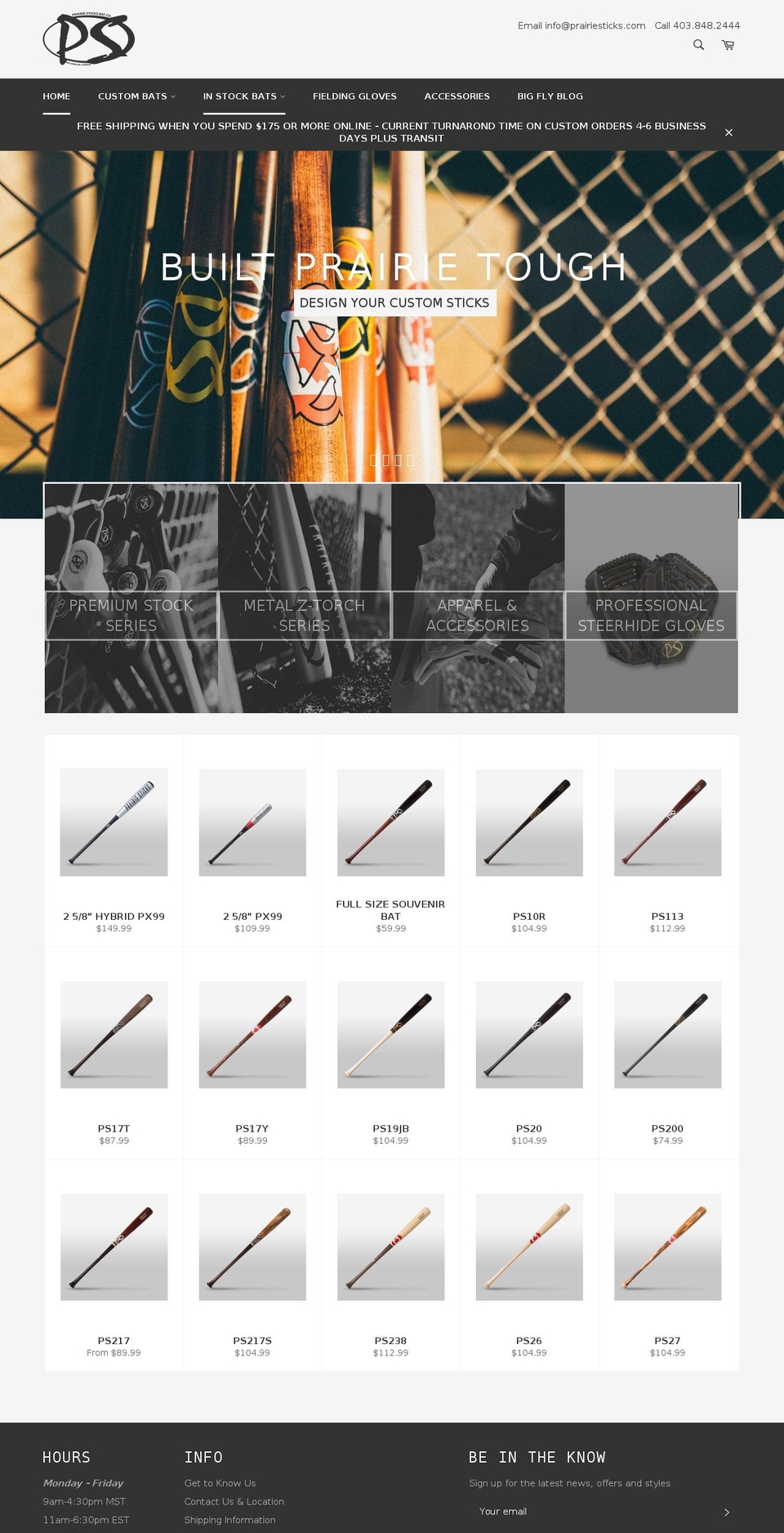 prairiesticks.net shopify website screenshot