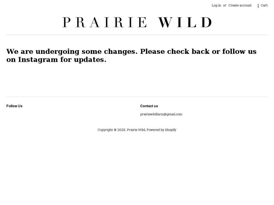 prairiewildflorals.com — Shopify storefront screenshot