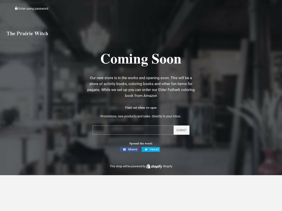 prairiewitch.com shopify website screenshot
