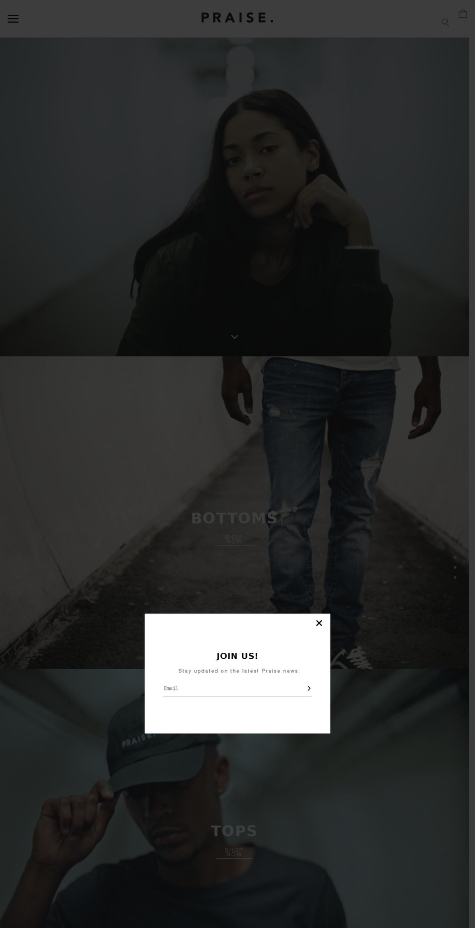 praiseofficial.com — Shopify storefront screenshot