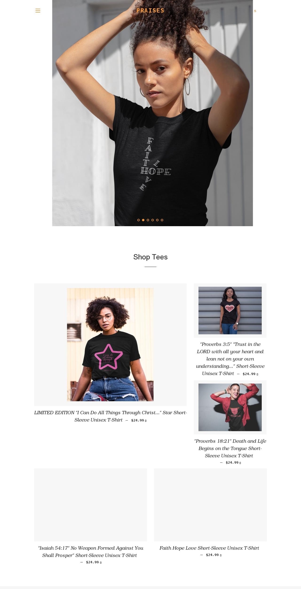praisesbyintelli-style.com shopify website screenshot