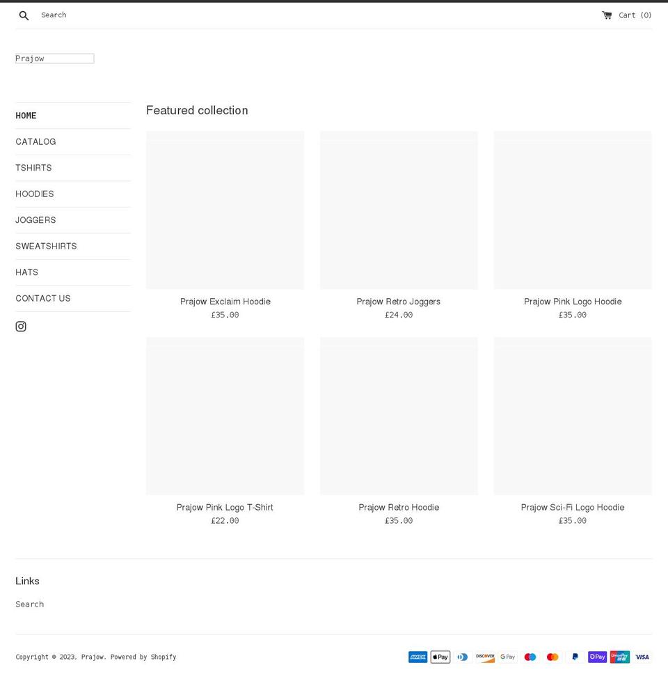 prajow.com shopify website screenshot