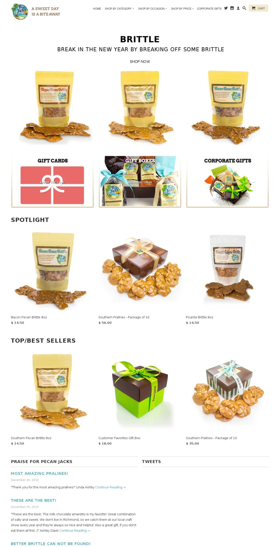 pralinejacks.com shopify website screenshot