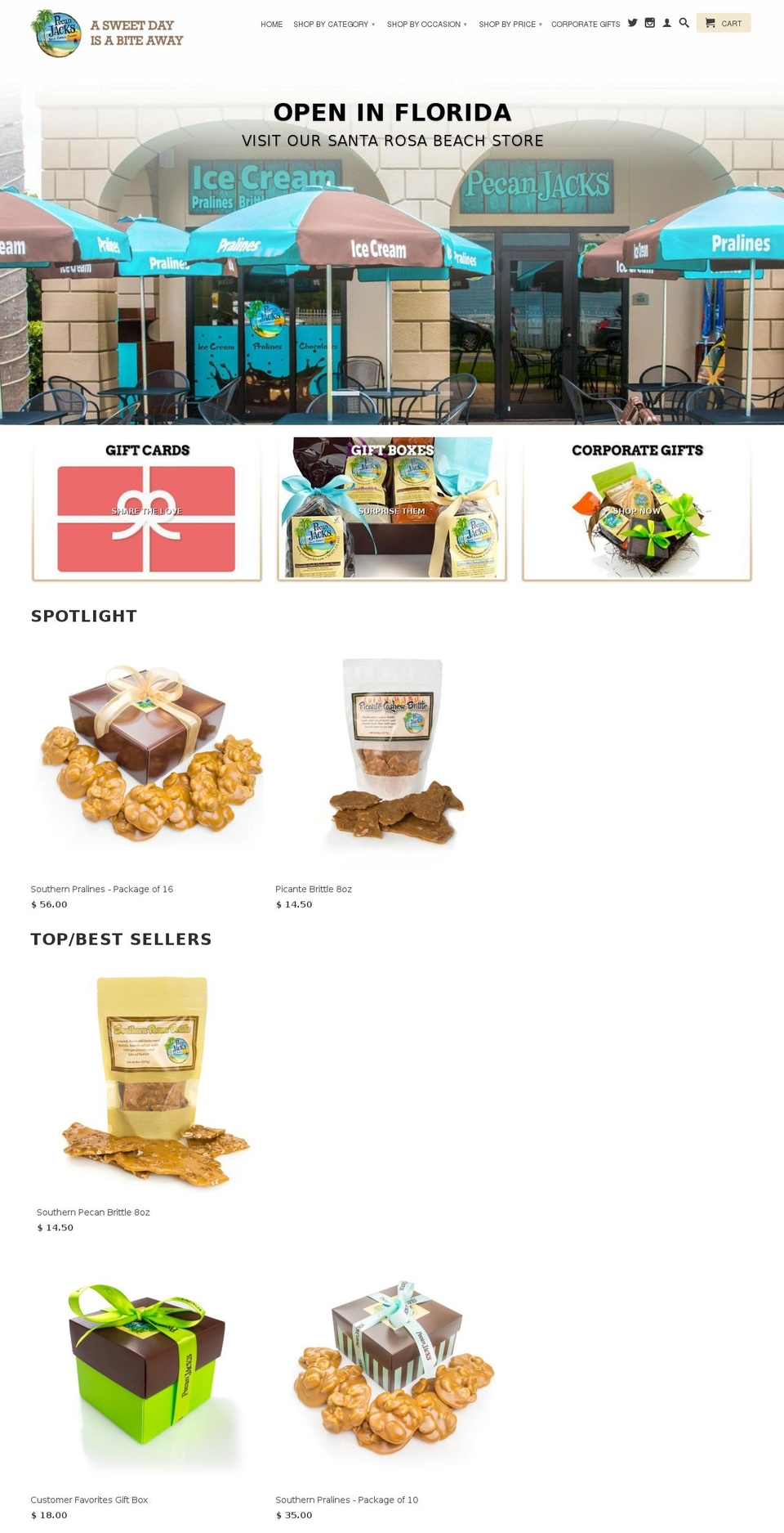 pralinejax.com — Shopify storefront screenshot