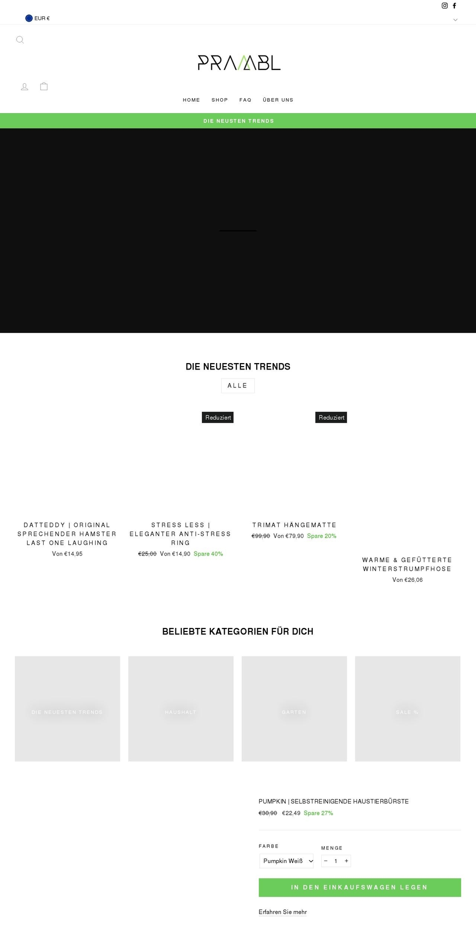 prambl.de shopify website screenshot