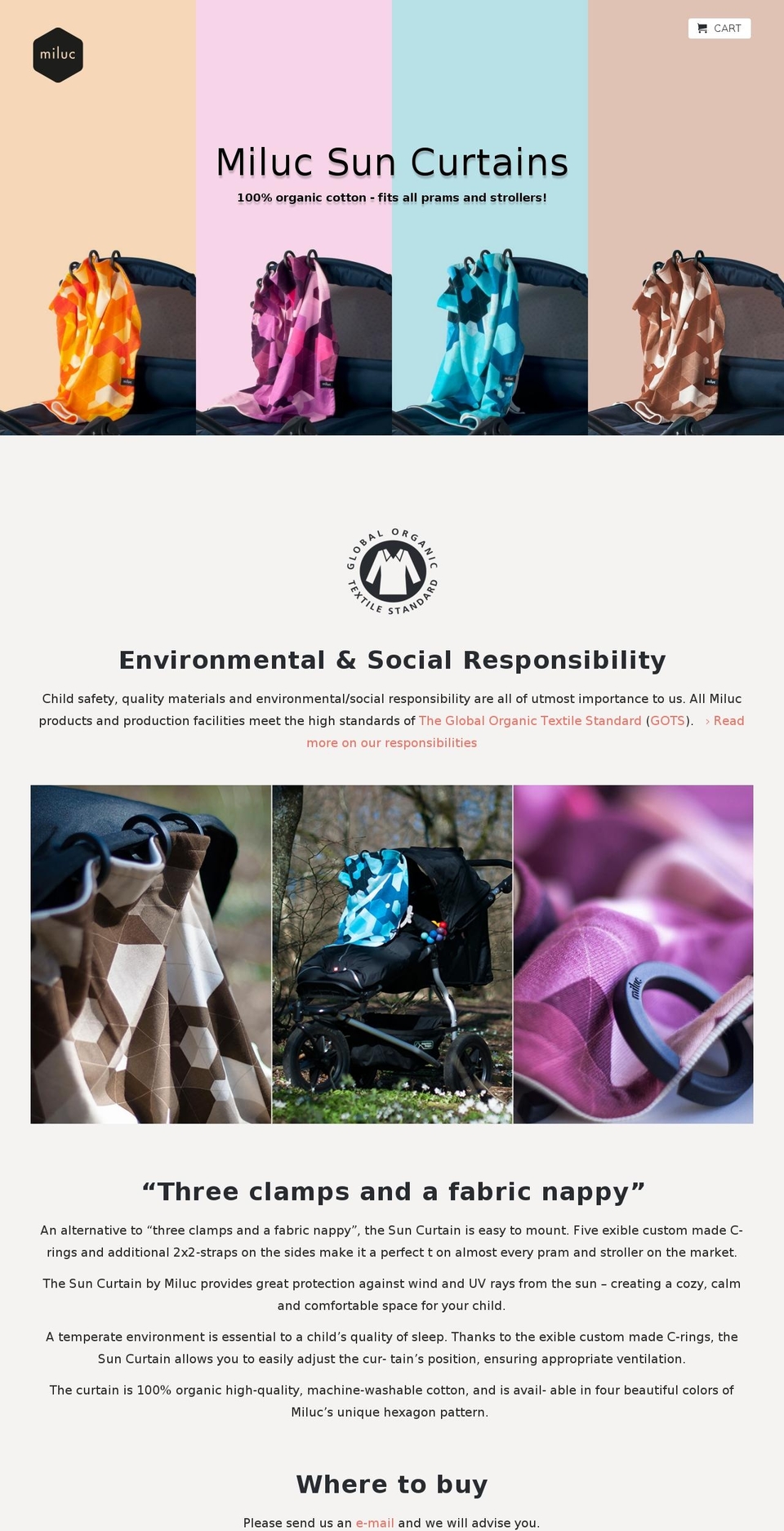 pramcurtain.com shopify website screenshot