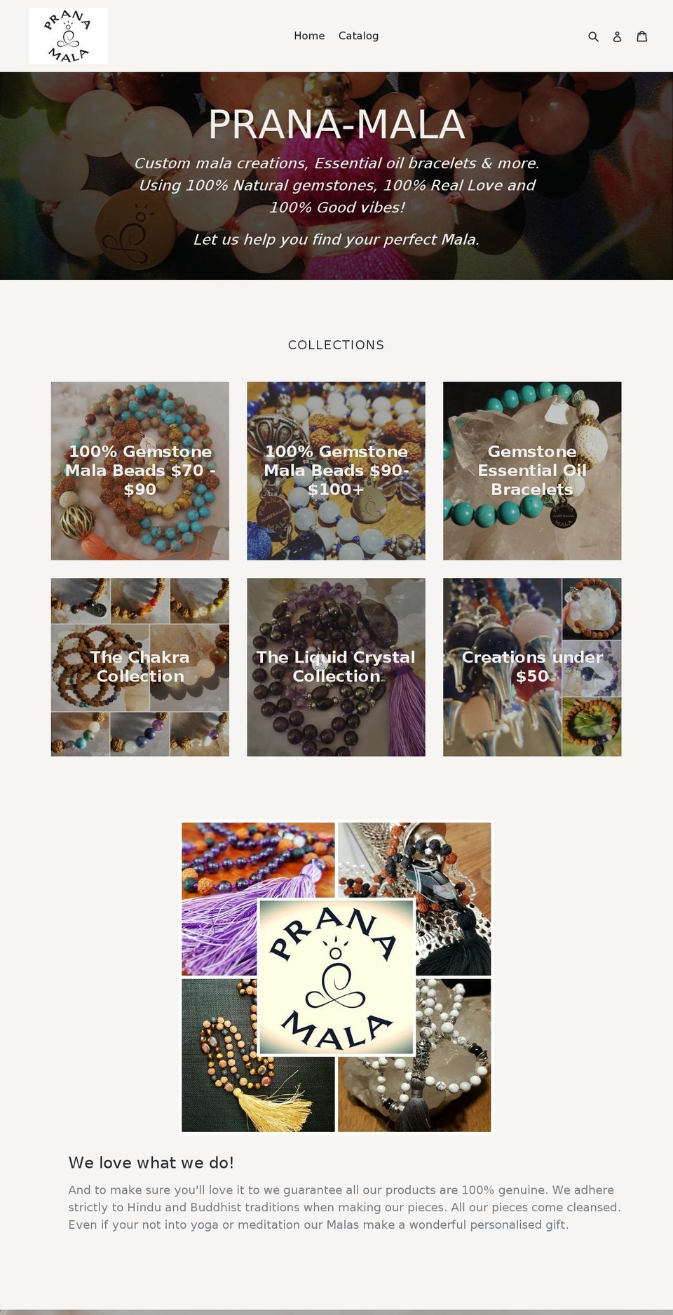 prana-mala.com — Shopify storefront screenshot
