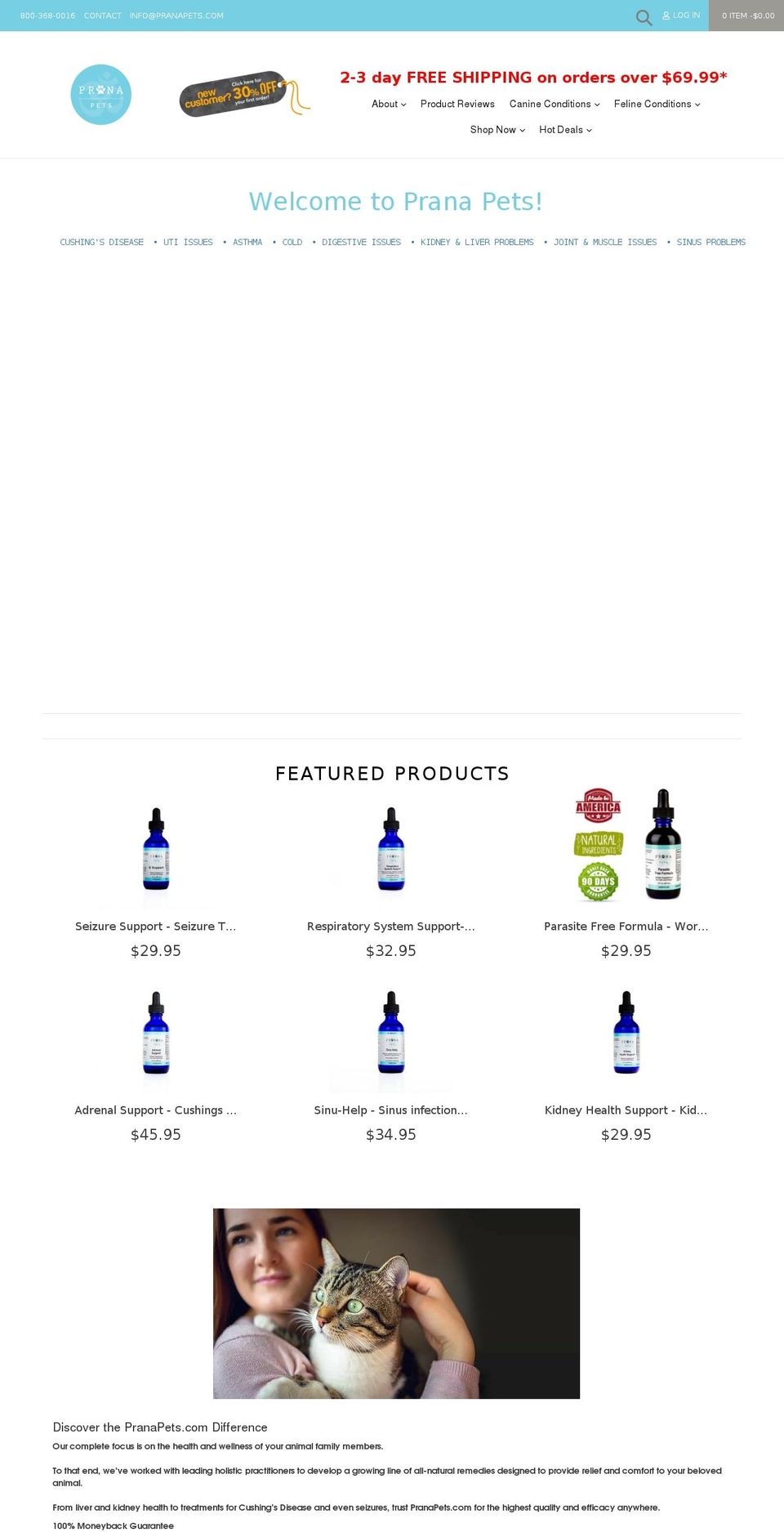 prana-pets.com shopify website screenshot
