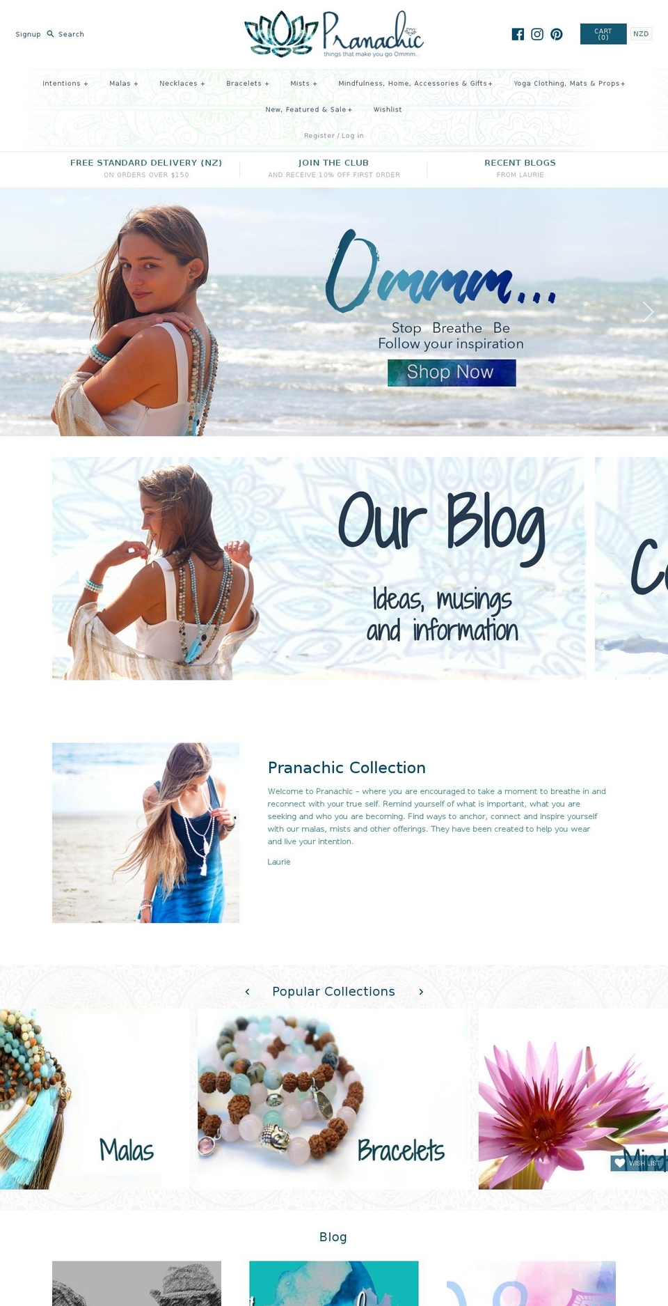 pranachic.com — Shopify storefront screenshot
