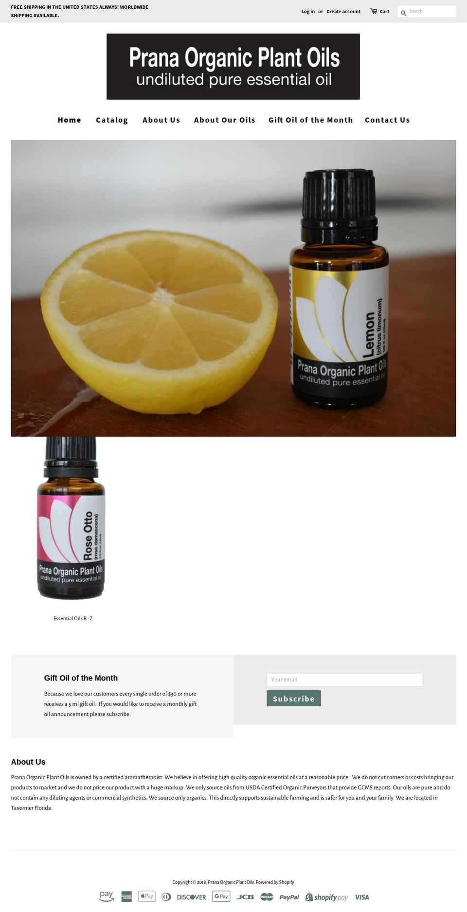 pranaorganicplantoils.com shopify website screenshot