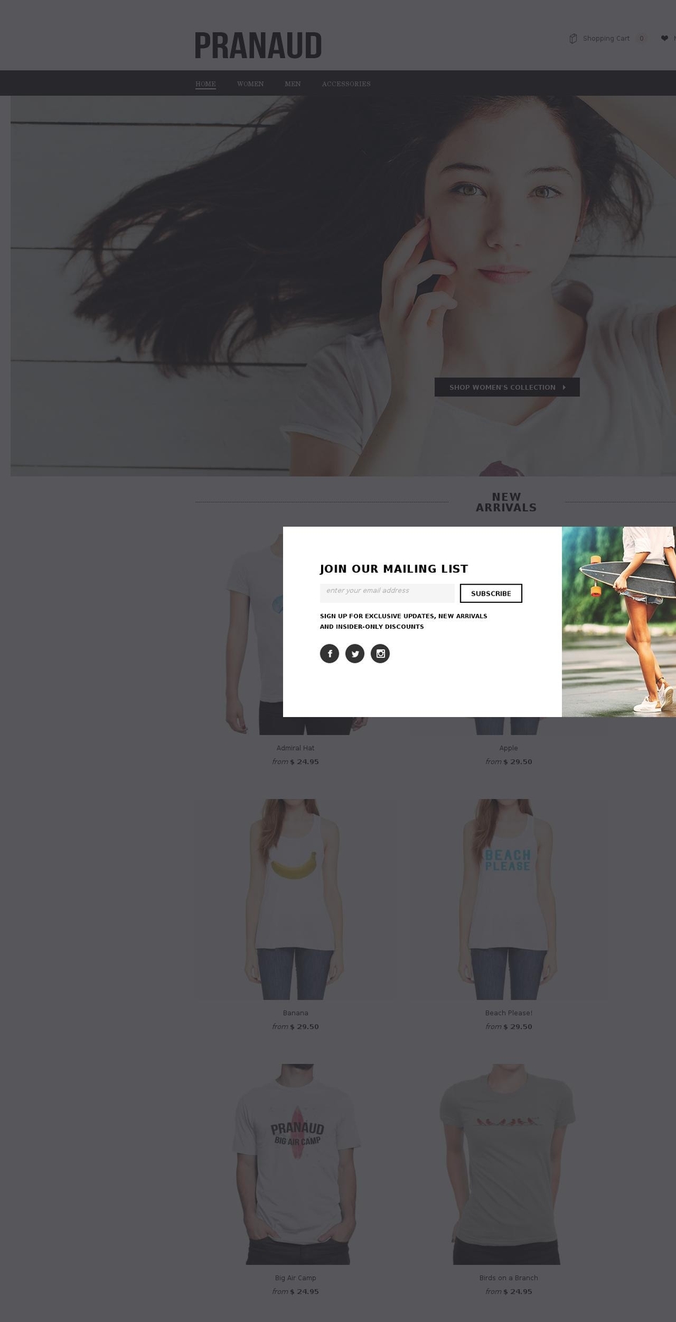 pranaud.com shopify website screenshot