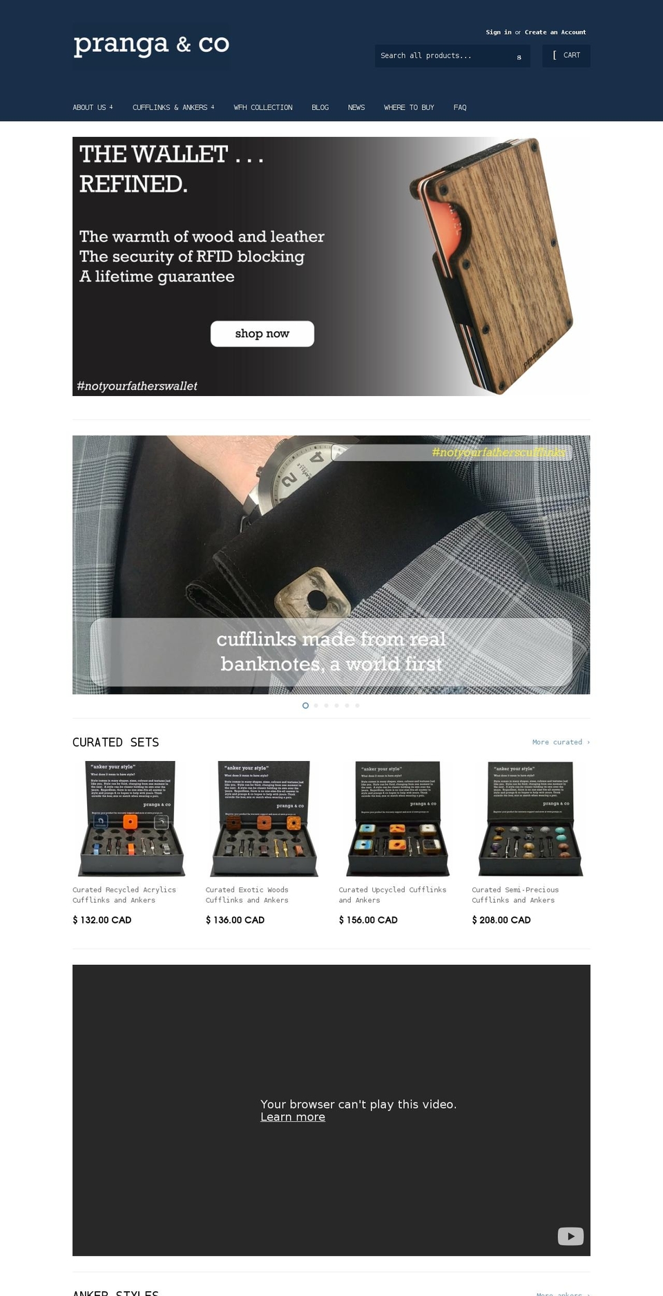 pranga.ca shopify website screenshot