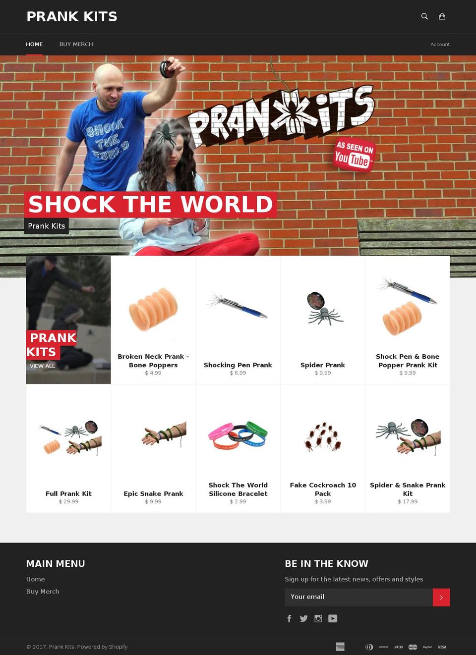Venture Shopify theme site example prankkits.com