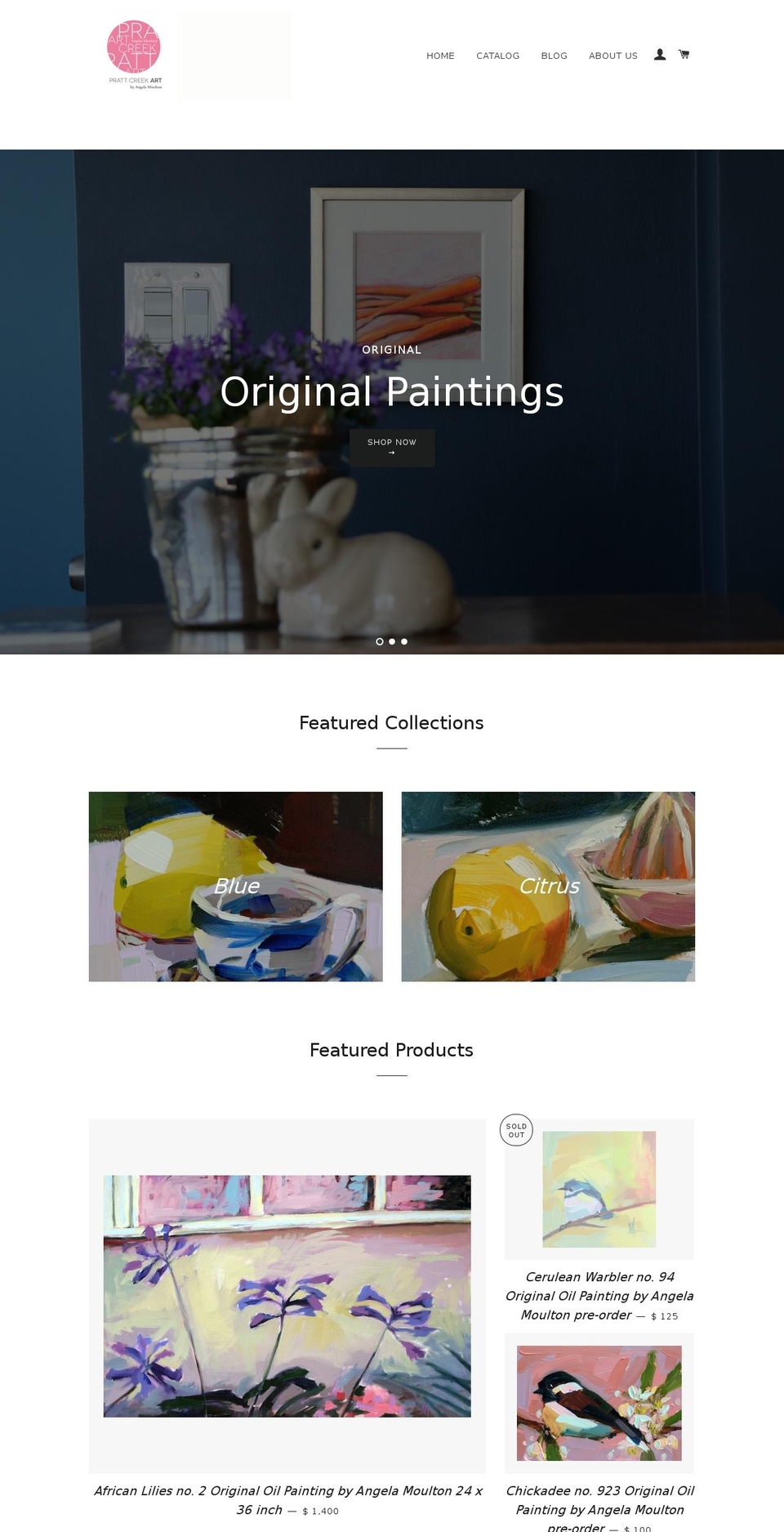 prattcreekart.com shopify website screenshot