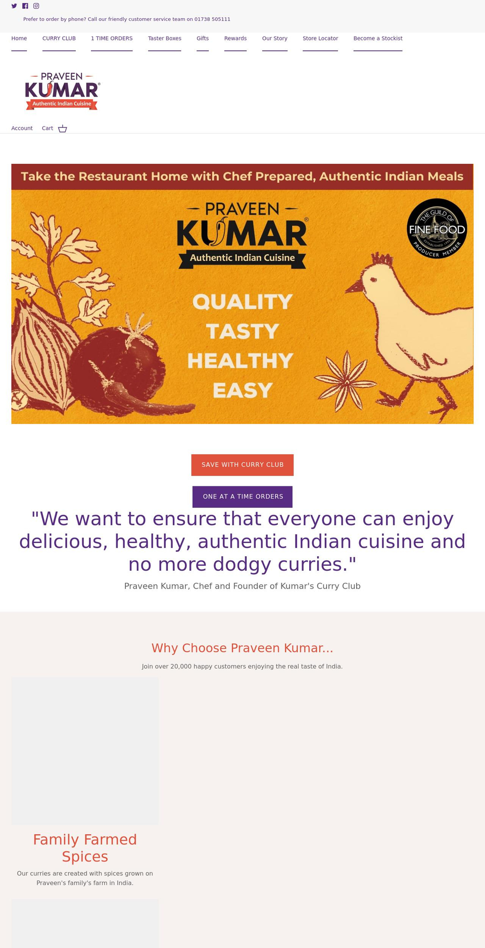 kumars-curry-club-thememain Shopify theme site example praveenkumar.com