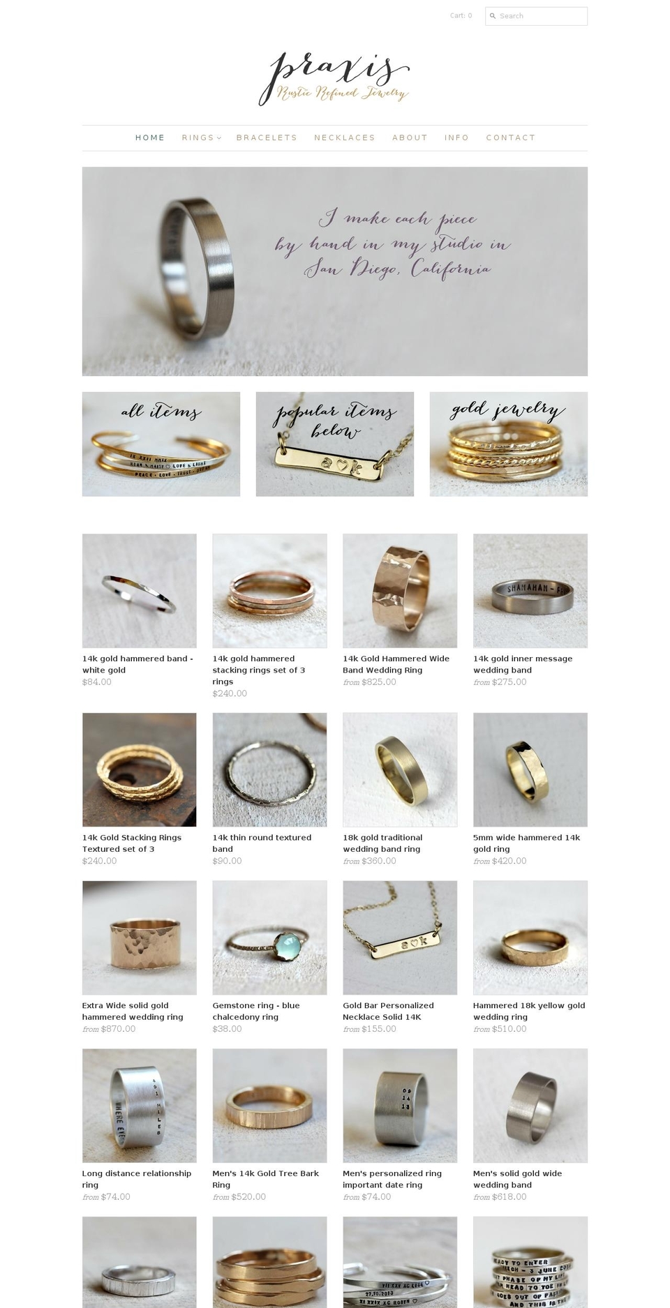 praxisjewelry.com shopify website screenshot