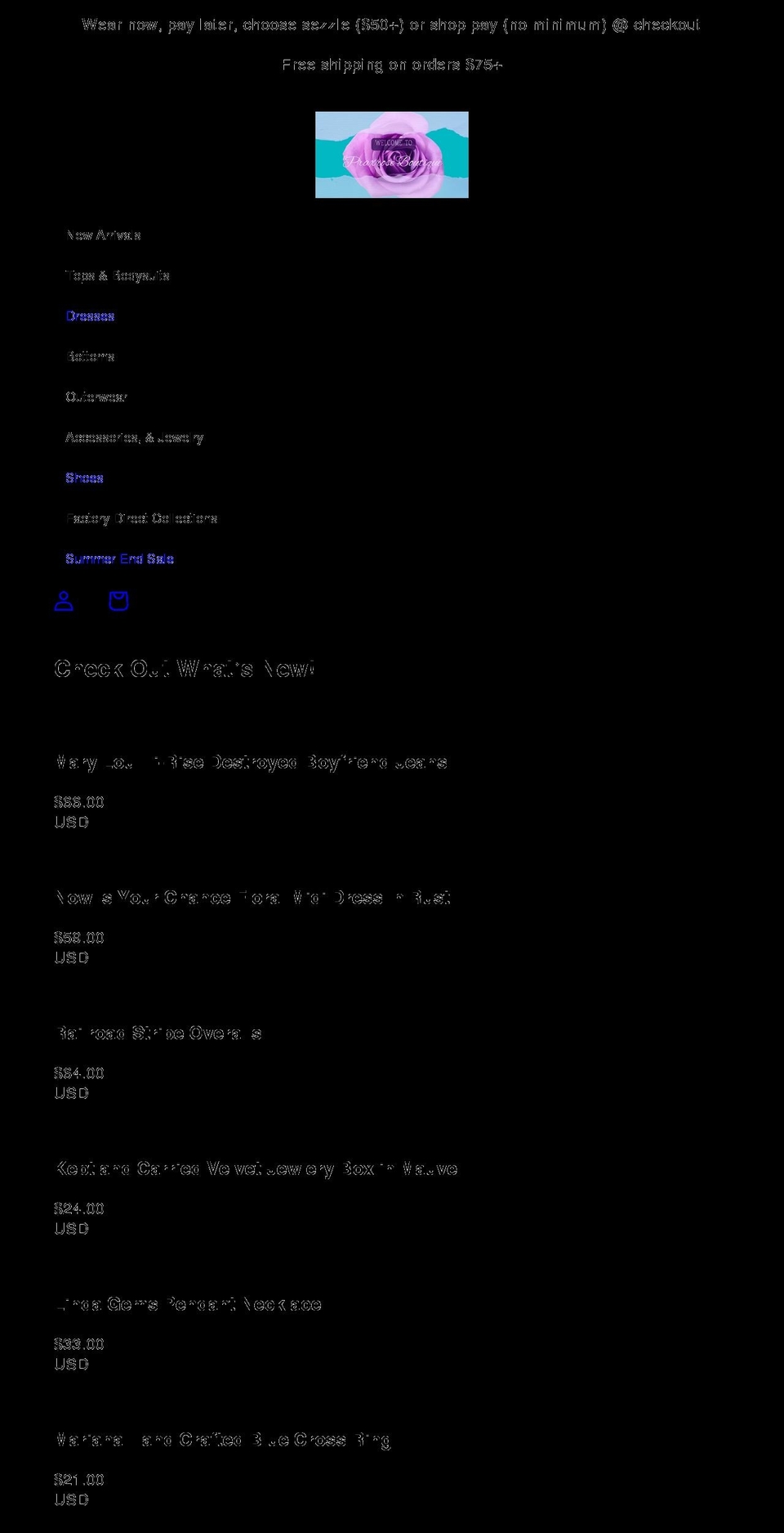 praxroseboutique.com shopify website screenshot