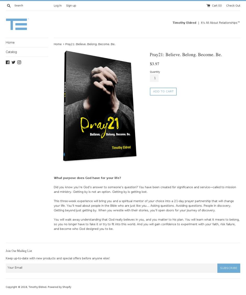 pray21.com — Shopify storefront screenshot