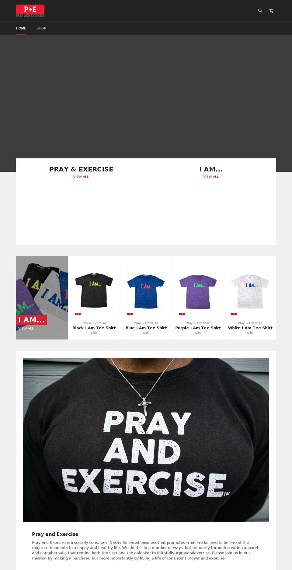 prayandexercise.com — Shopify storefront screenshot