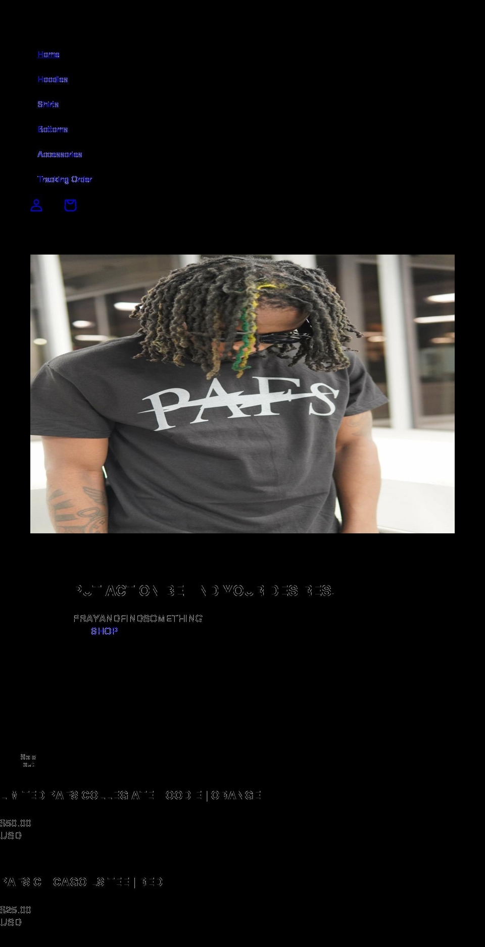 prayandfindsomething.com shopify website screenshot