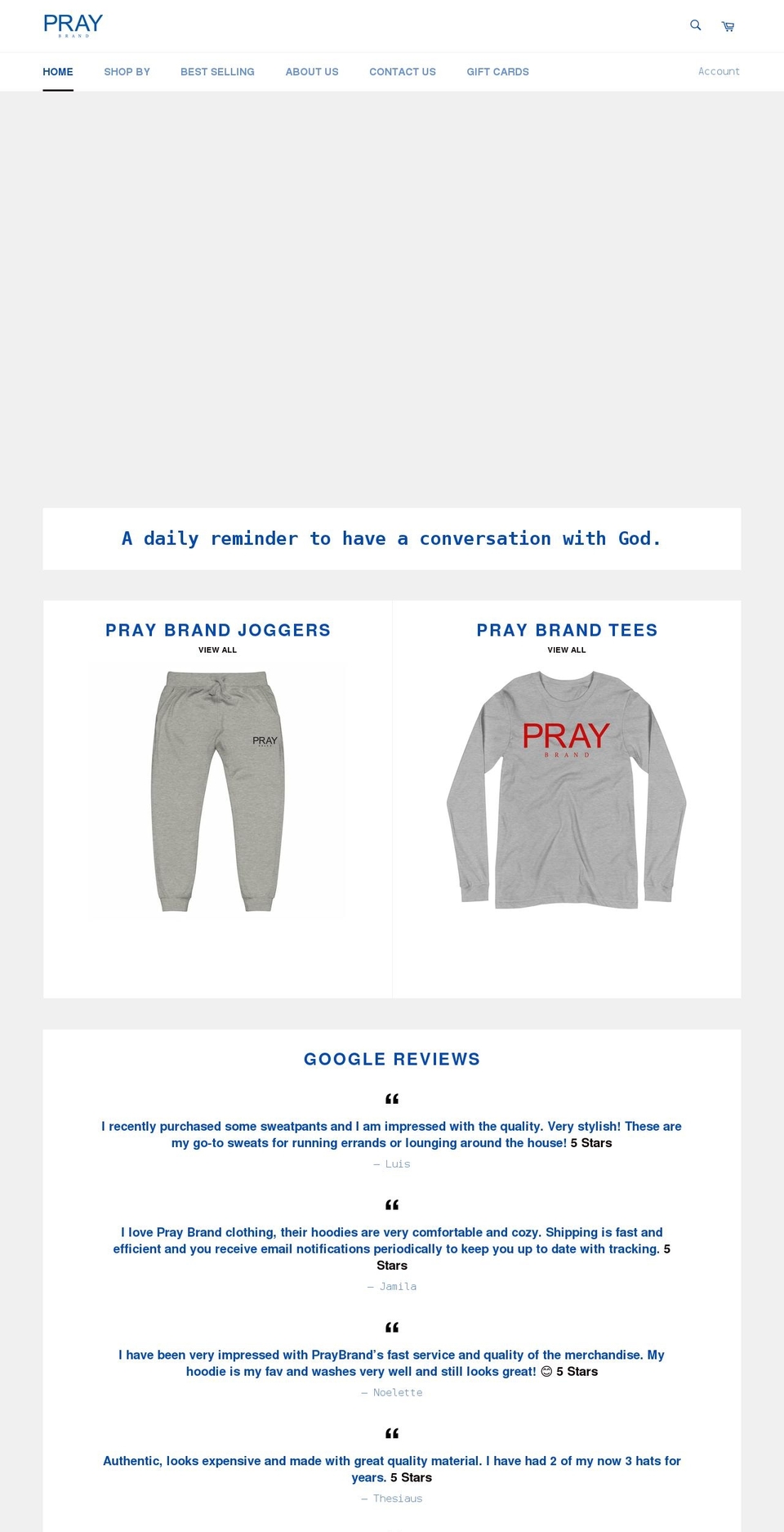 praybrand.com — Shopify storefront screenshot
