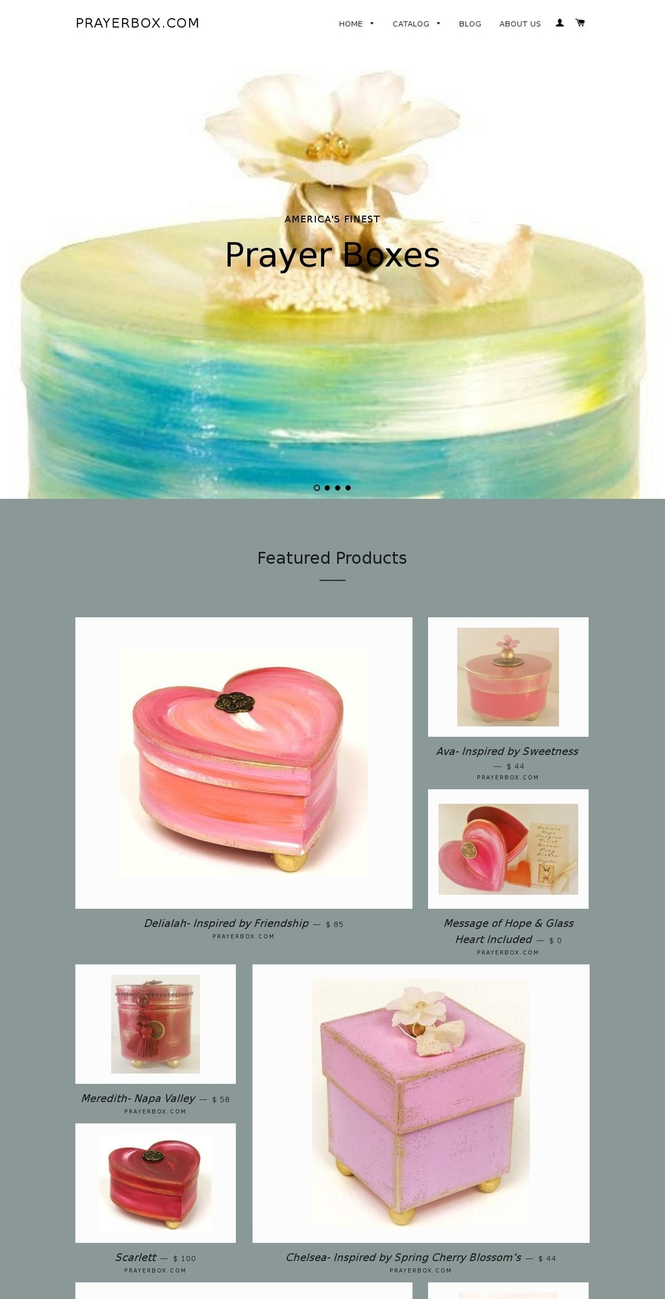 prayerbox.com shopify website screenshot