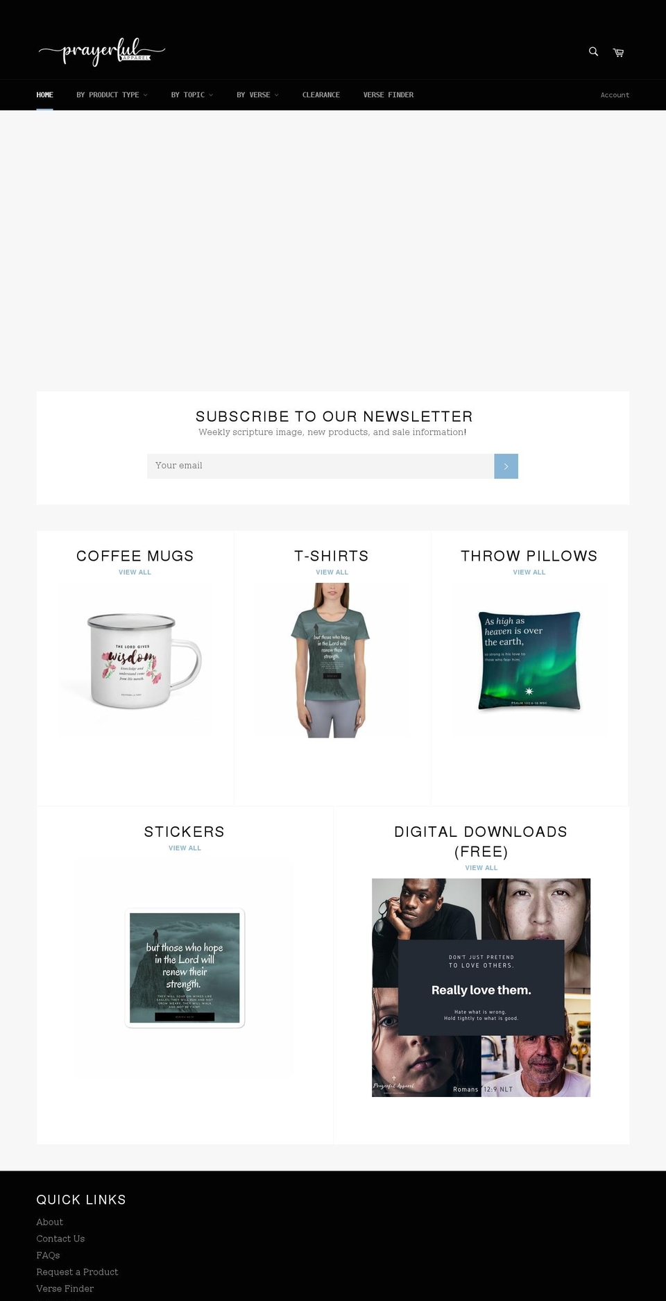 prayerfulapparel.com shopify website screenshot