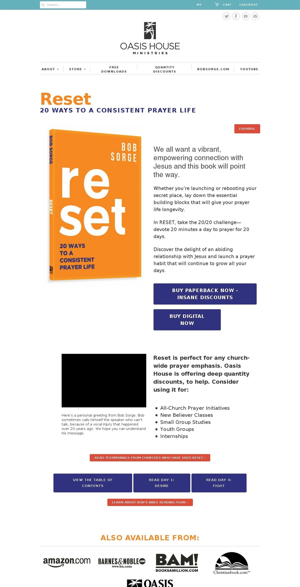 prayerreset.com — Shopify storefront screenshot