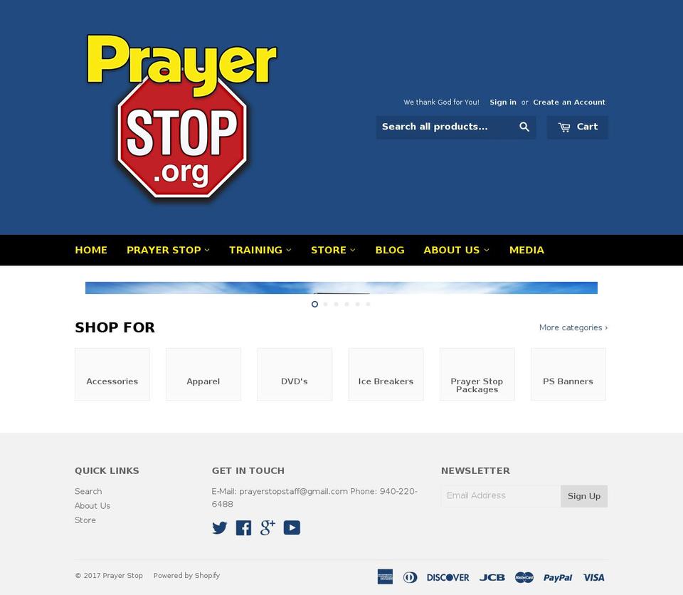 prayerstop.com shopify website screenshot