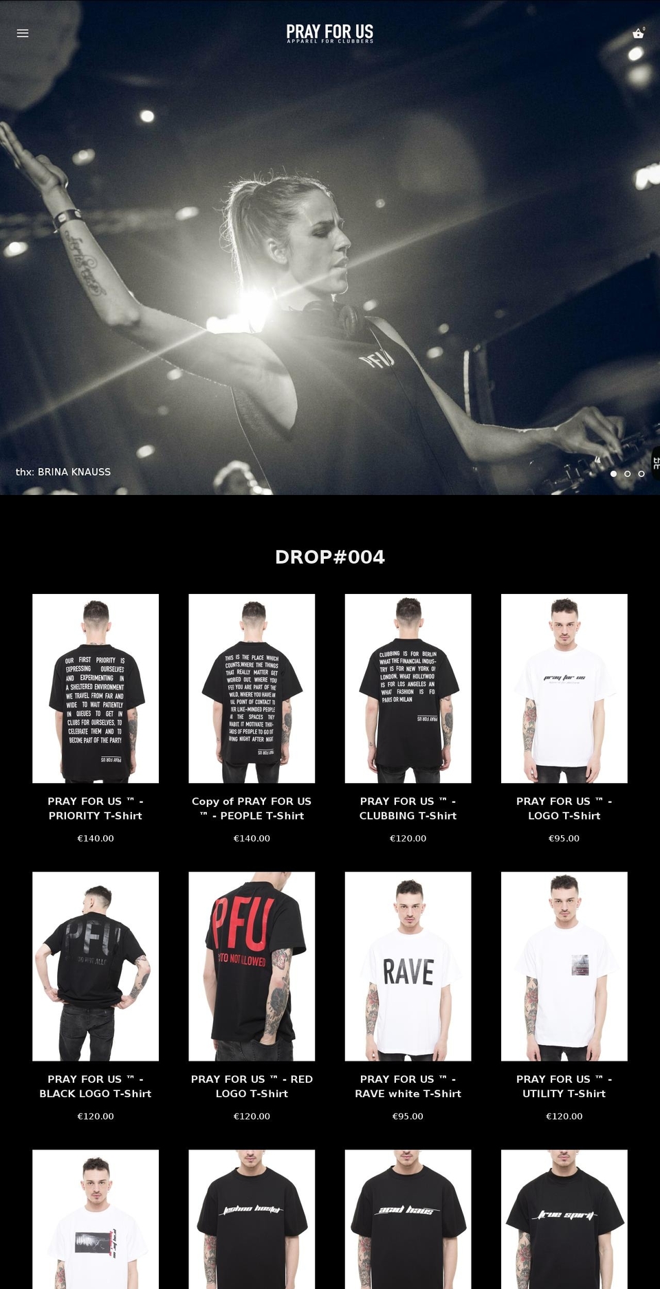 prayforusclothing.com — Shopify storefront screenshot