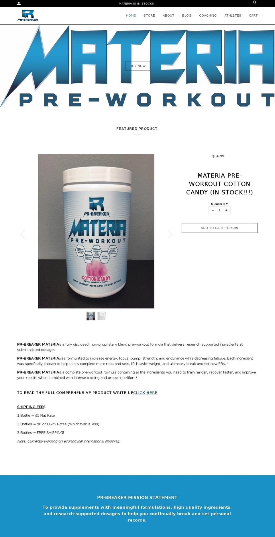 prbreaker.com shopify website screenshot