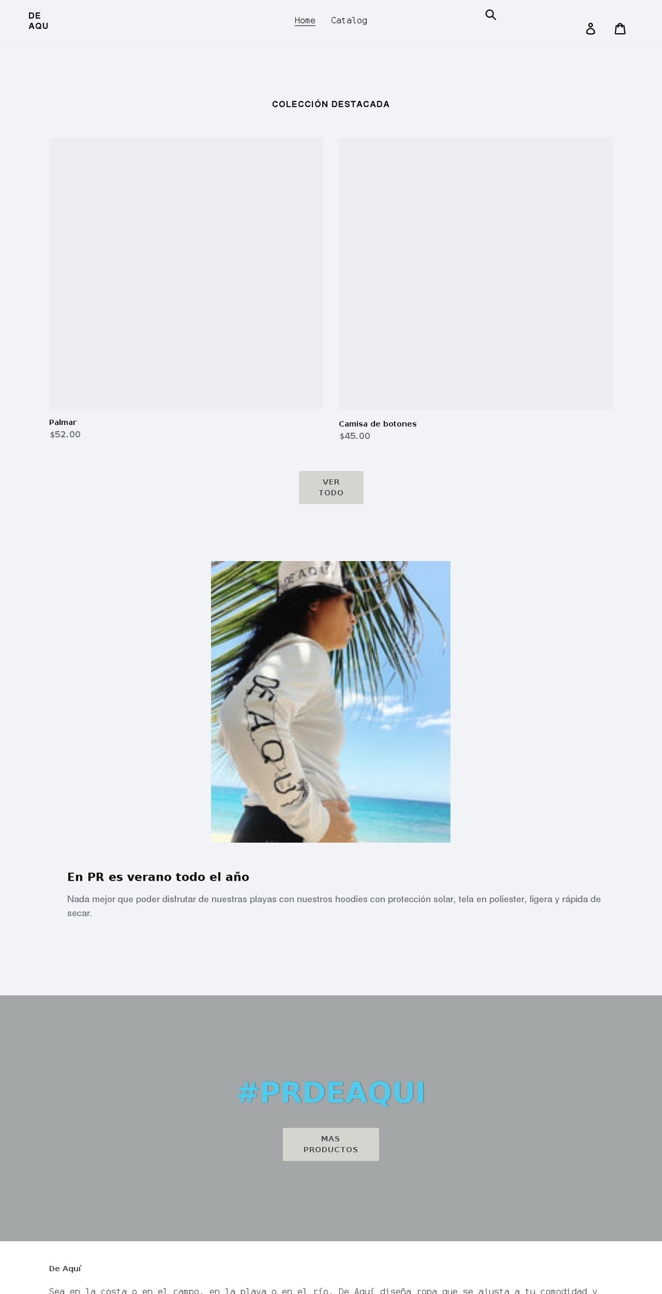 prdeaqui.com shopify website screenshot