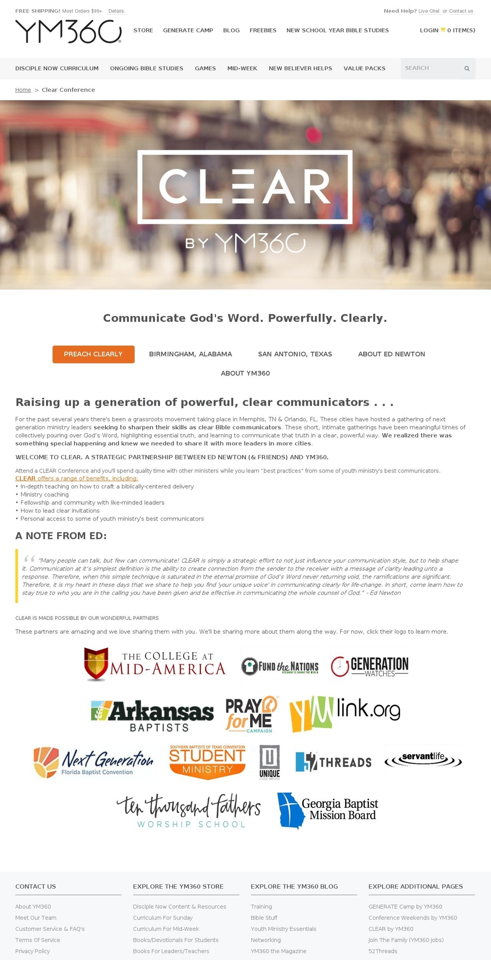 YM360 - Production V1 Shopify theme site example preachclearly.com