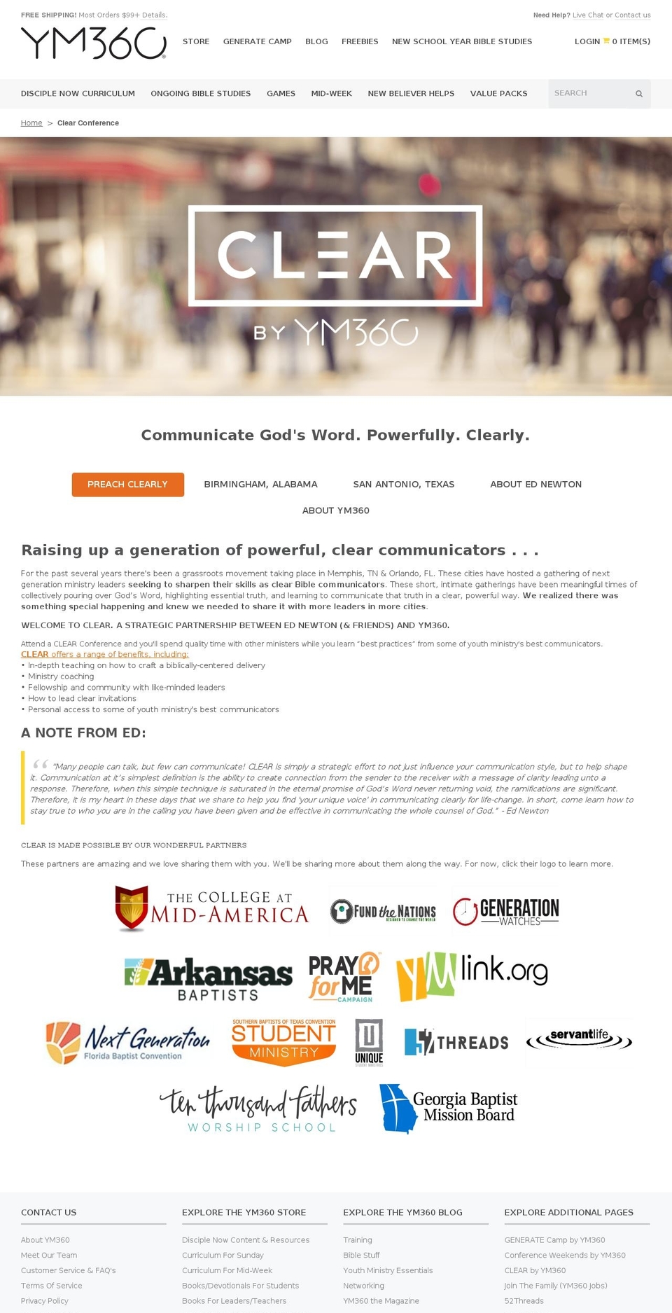 YM360 - Production V1 Shopify theme site example preachclearly.net